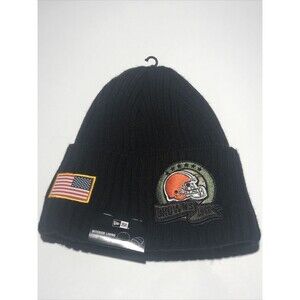 New Era NFL Cleveland Browns 1946 USA Salute To Service Thick Beanie Hat Black